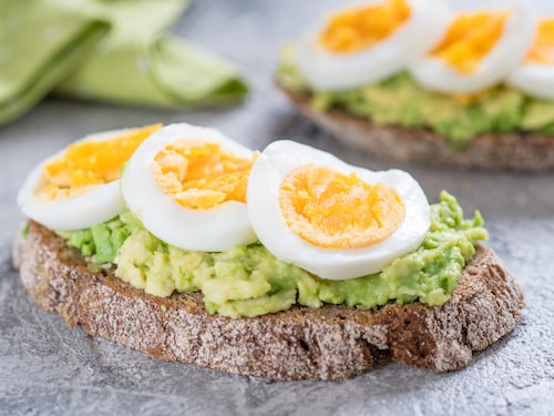 Eggs on avocado toast