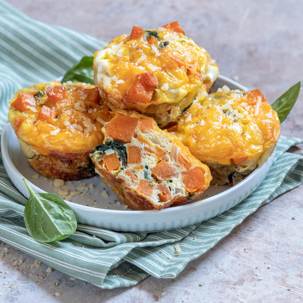 Sweet potato and spinach egg muffins