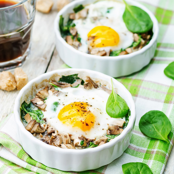 Baked Eggs With Mushroom And Spinach