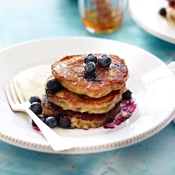 Banana, Blueberry & Almond Pancakes